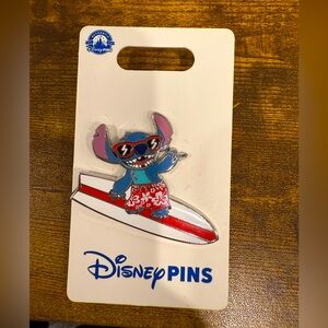 Disney Stitch surfing pin NWT